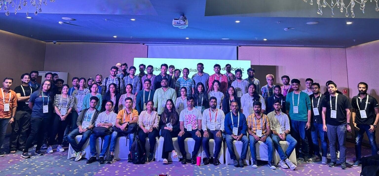 Professionals gathered after a Databricks Learning Festival training session led by Naval Yemul