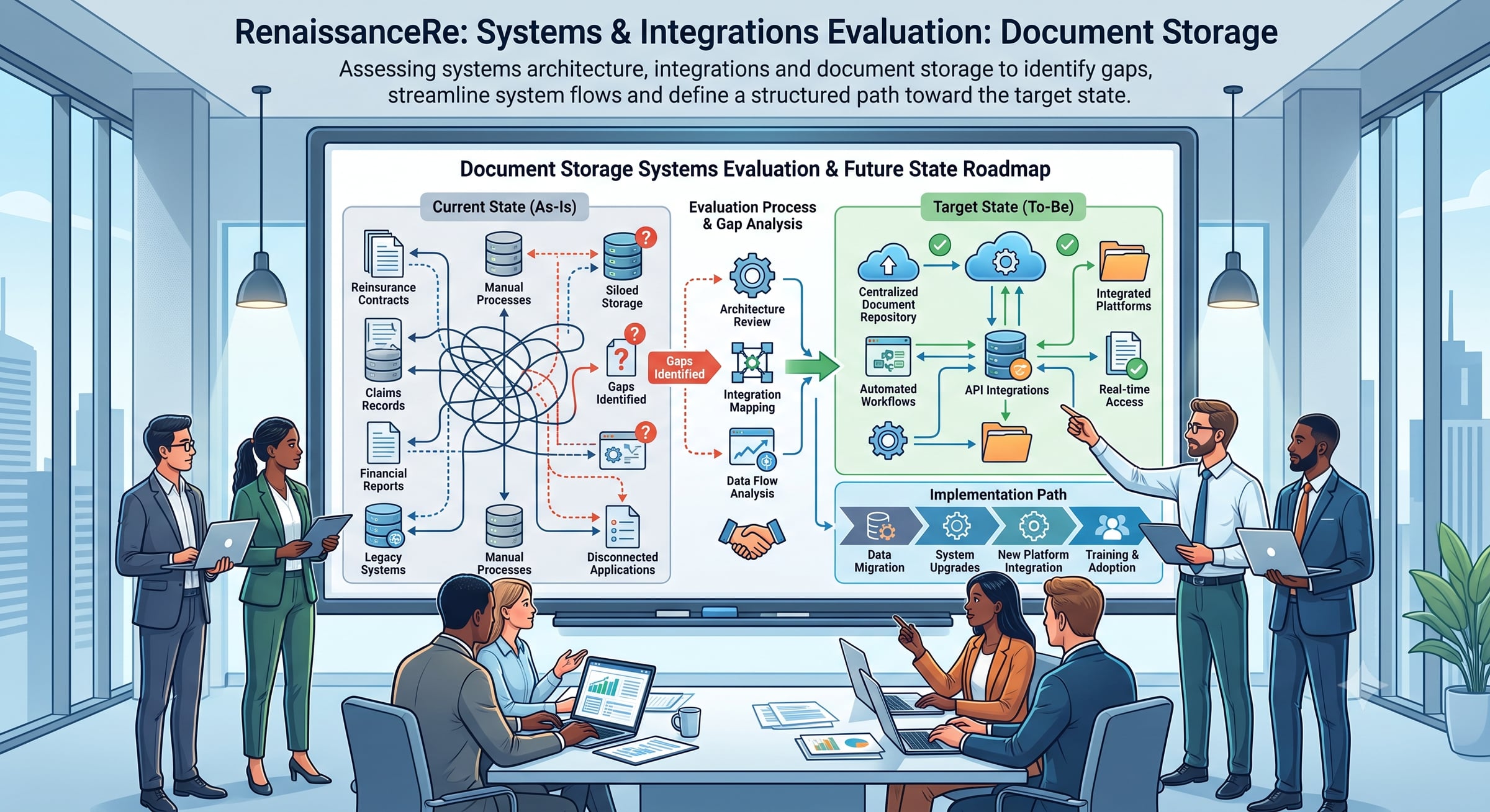 Illustrative visual for the RenaissanceRe systems and integrations evaluation